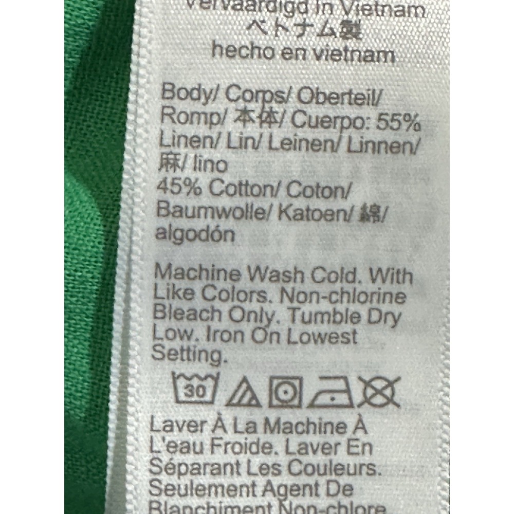 J Crew Pants Womens Size 6 Kelly Green Cotton Linen Pull On‎ Drawstring - Picture 6 of 9
